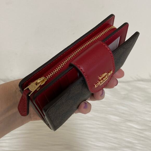 NWT💃Coach Corner Zip Wallet Signature Canvas - Picture 3 of 5